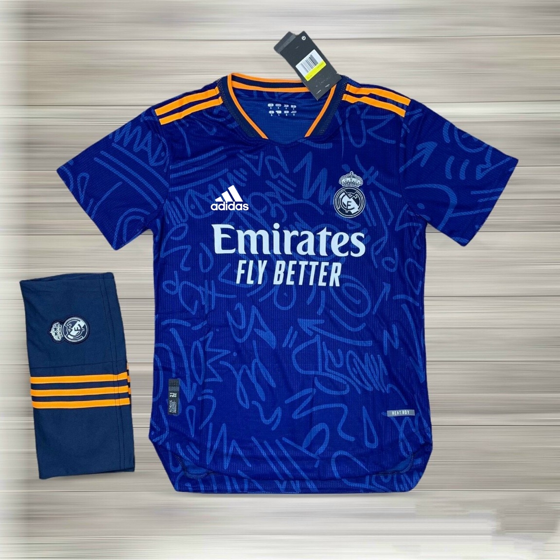 Áo bóng đá-Áo Đá Banh CLB Real Madrid- Mẫu Xanh đậm 2022 Mới -Vải Polyeste Siêu Thoáng-Siêu Bền