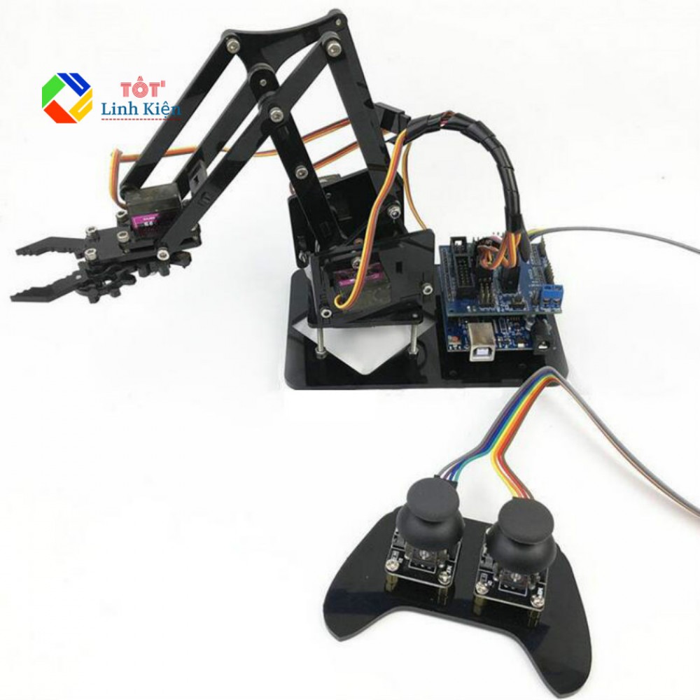Bộ cánh tay robot 4 bậc arm 4dof - điều khiển qua tay ps joystick