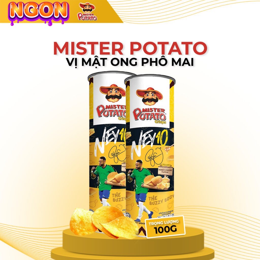 Snack Khoai Tây Mister Potato Vị Mật Ong Phô Mai Lon 100g