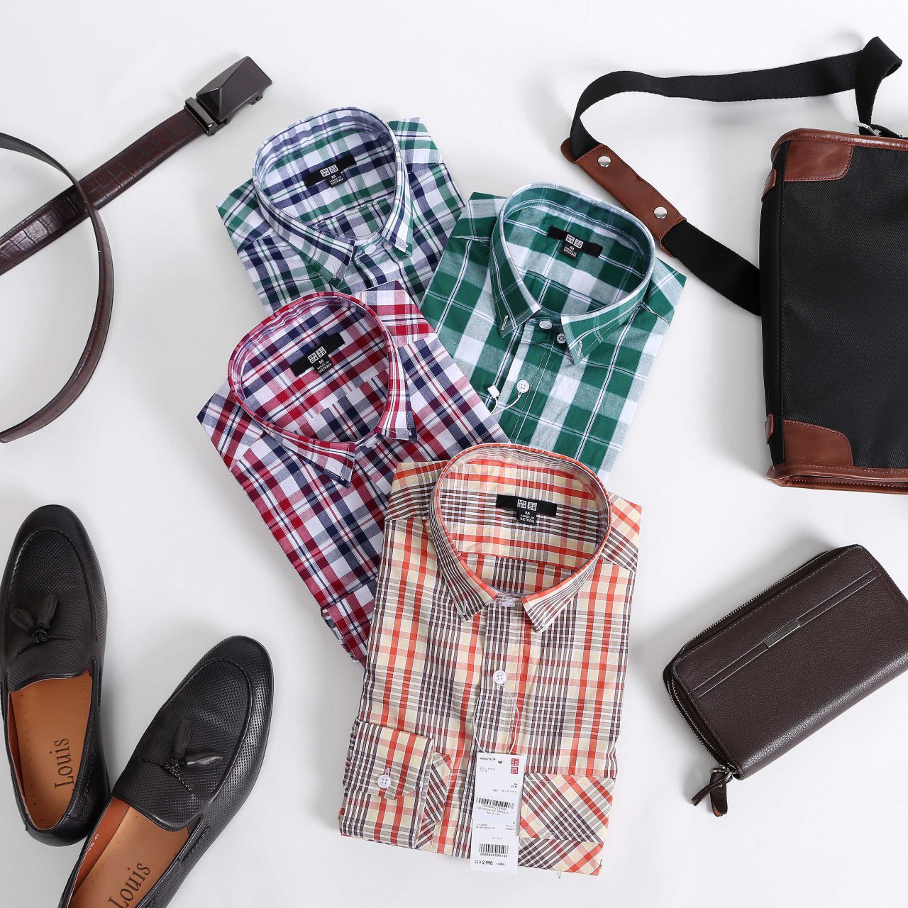 [HCM]Áo sơ mi cotton caro Uniqlo