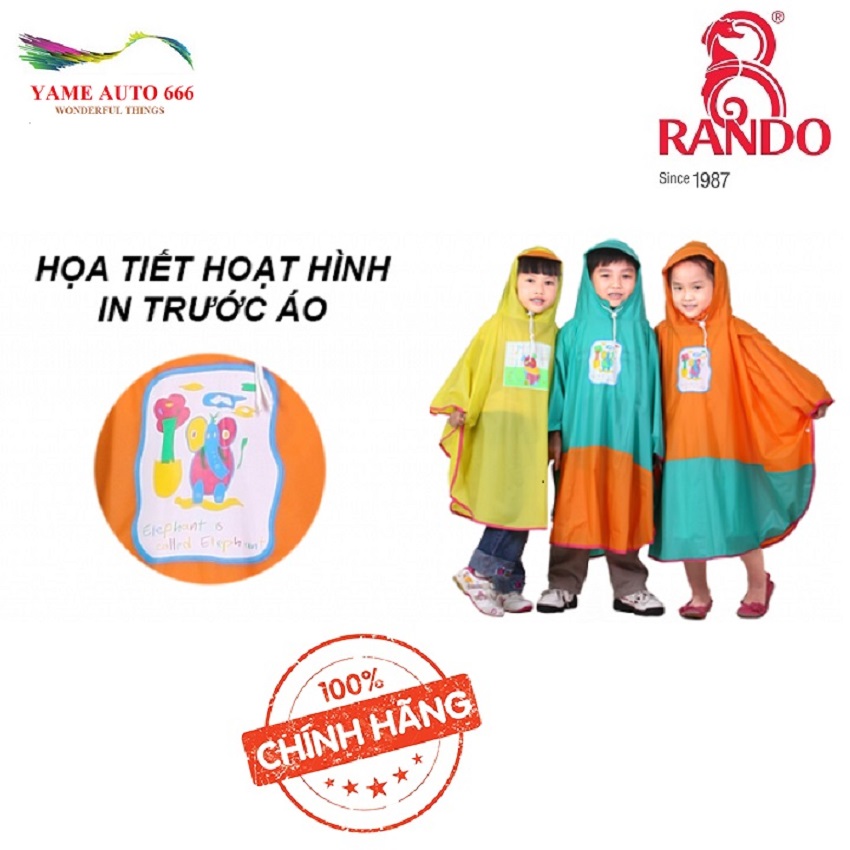 [HCM][ CAO CẤP] Áo mưa bướm trẻ em Rando Pocho dành cho các bé có độ tuổi từ (11 tuổi đến 12 tuổi) tương đương với size số 5