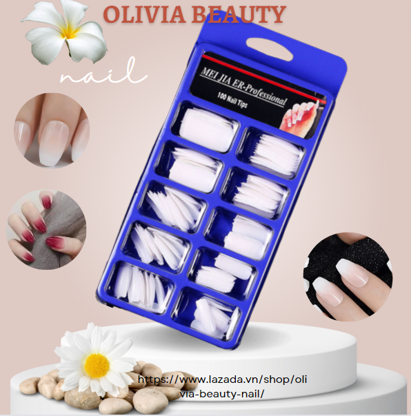 Set 100 móng tay giả làm nail chuyên dụng ms #008| móng úp giả | làm nail | chăm sóc móng | nail xinh | nail box| dụng cụ làm nail | bộ móng |