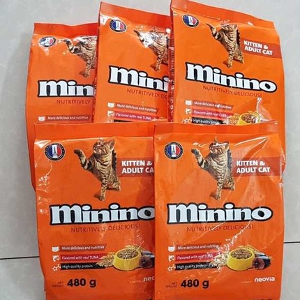 Thức ăn hạt cho mèo mọi lứa tuổi Minino bao 480g