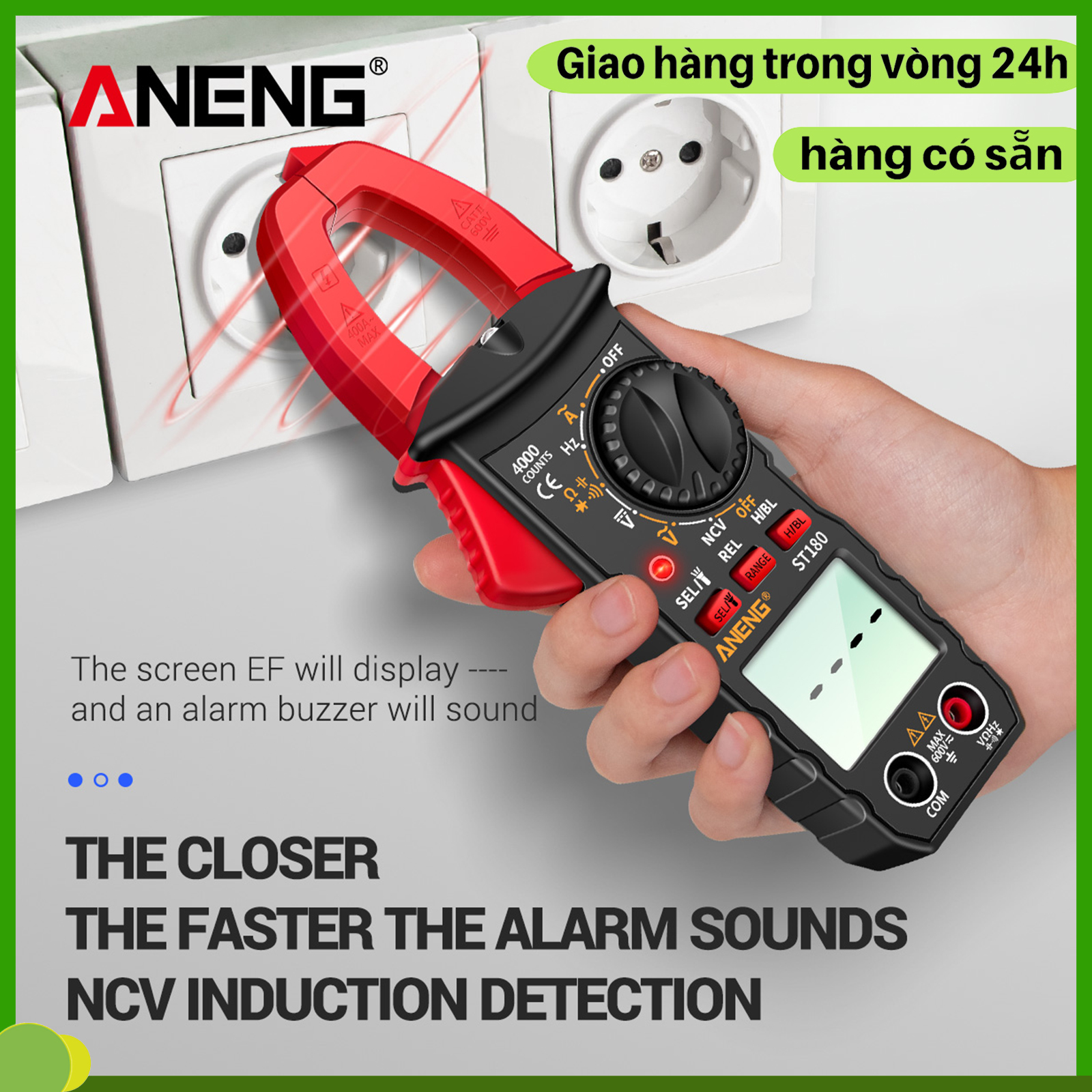 Đồng hồ vạn năng kỹ thuật số aneng st201, máy kiểm tra điện áp, bóng bán dẫn, ampe kế, đếm 4000