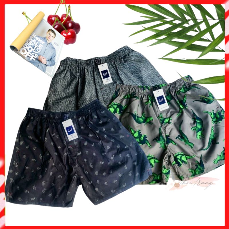 Combo 3 quần boxer nam - quần đùi nam mặc nhà, mặc ngủ thoáng mát