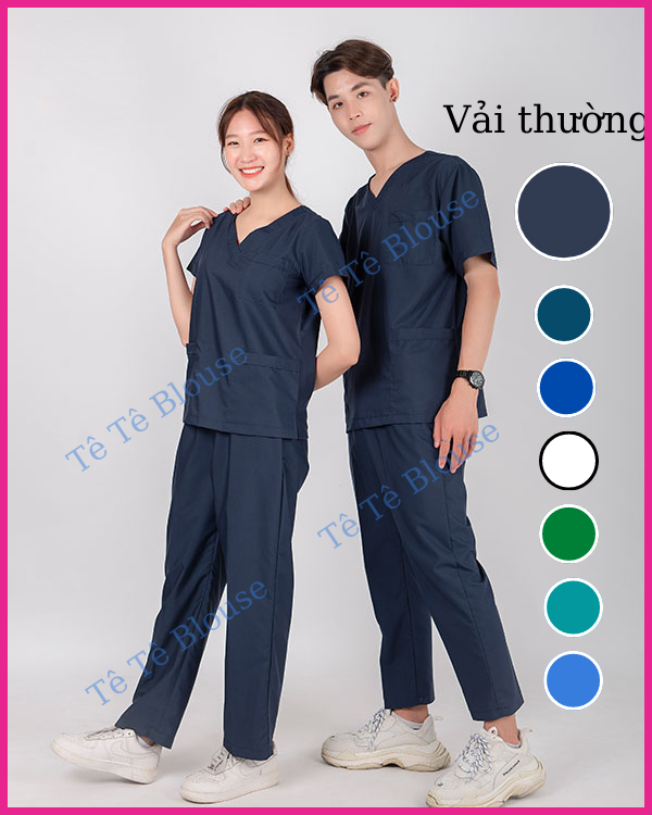 Siêu Sale - Bộ Scrubs Cổ Tim Màu Tím Than Dành Cho Bác Sĩ, Điều Dưỡng, Dược  Sĩ, Spa, Thẩm Mỹ, Nha Khoa, Bệnh Viện, Phòng Khám Vải Thường Và Thun Co