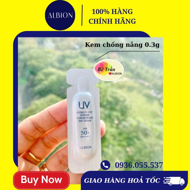 [Chính hãng] [ALBION] Kem chống nắng MẪU MỚI cao cấp kiêm dưỡng da ban ngày 3in1 gói dùng thử 0.3ml (chuẩn AUTH 100%. từ store ALBION)