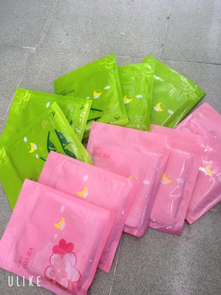 COMBO Mặt Nạ Ngủ Trà Xanh Matcha Mud Mask + Mặt Nạ Ngủ Hoa Anh Đào Sakura Sleeping Face Mask Laikou Kiểm Soát Lượng Dầu Trên Da, Mờ Thâm Nám, Ngăn Mụn hiệu quả