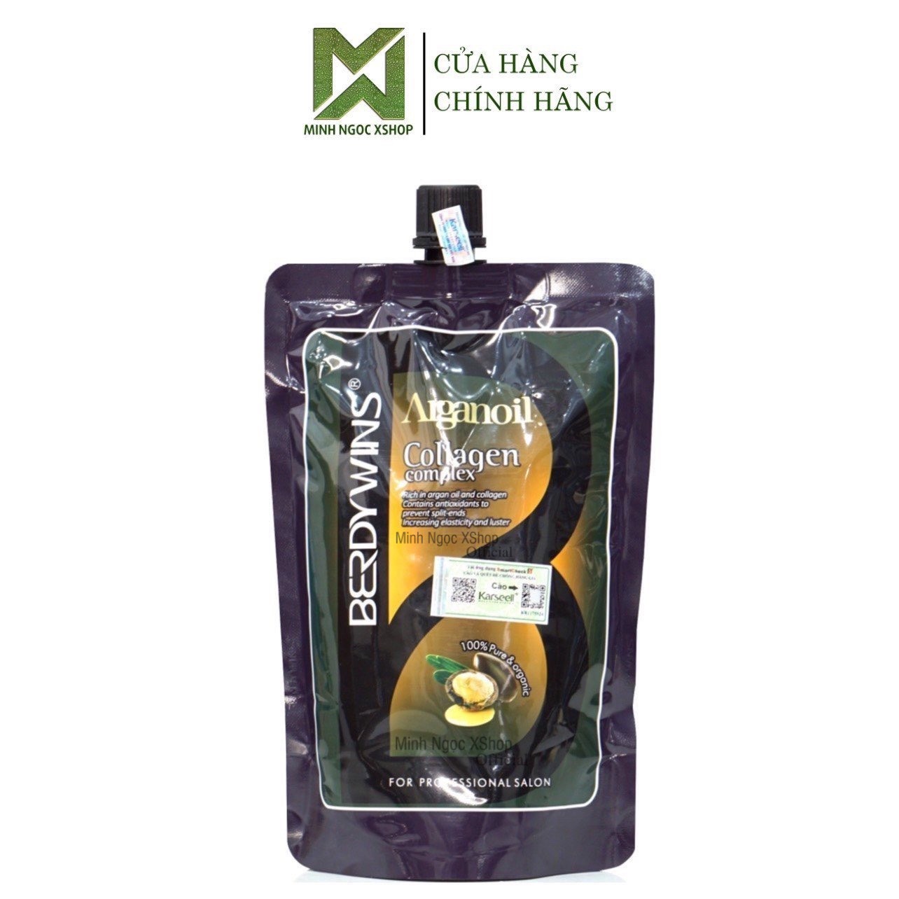 Kem ủ tóc, dầu hấp phục hồi chuyên sâu Berdywins Arganoil Collagen Complex 500ML