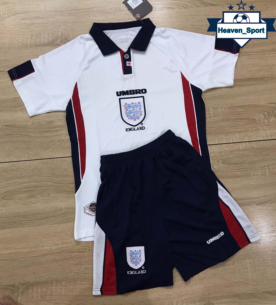 Áo Bóng Đá Đội Tuyển Anh 1997/1998 - Chuẩn Mẫu Thi Đấu - Vải Poly Thái Gai Lưới