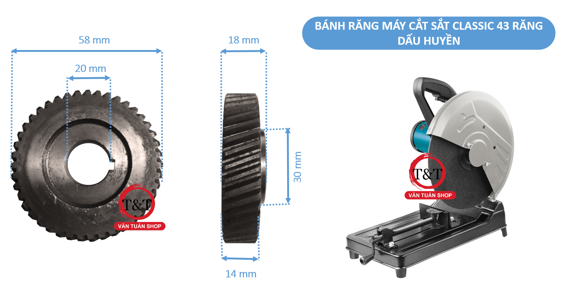 Bánh răng máy cắt sắt Classic 43 răng