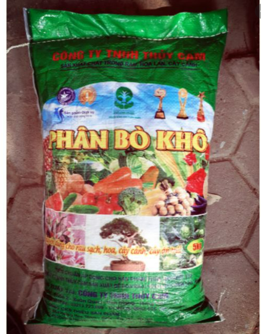 Phân bò khô Thủy cam đã qua xử lý chuyên dùng cho hoa, cây cảnh, cây ăn trái, rau sạch bao 5kg