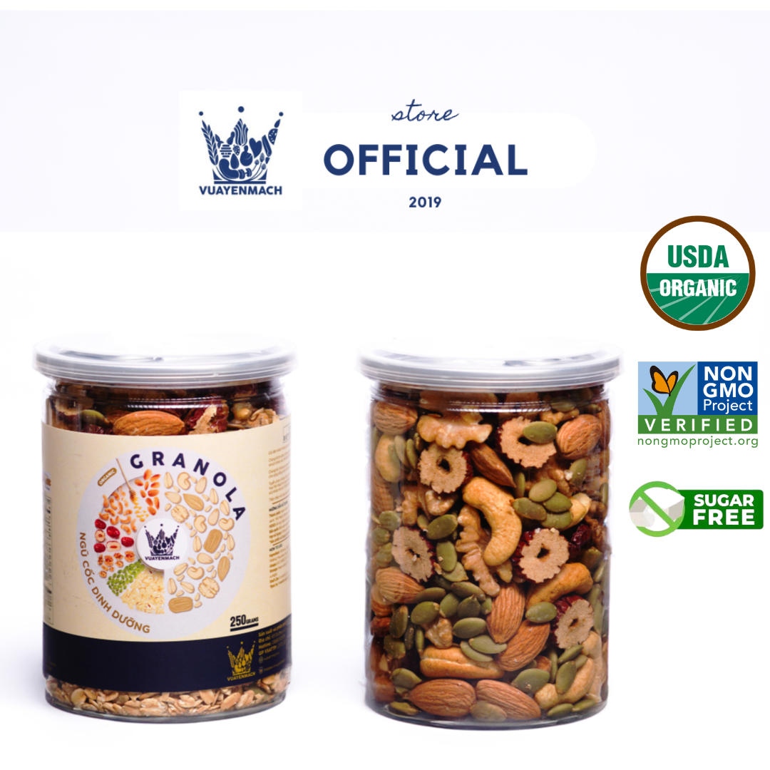 Ngũ cốc Granola Thượng hạng VUA YẾN MẠCH Eatclean Ăn Kiêng Healthy Food 250gr bổ dưỡng