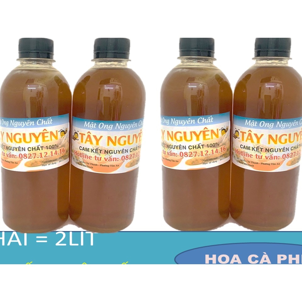 Mật ong nguyên chất hoa rừng Tây Nguyên - 2 lít - Khai thác tự nhiên Cam kết Nguyên Chất 100
