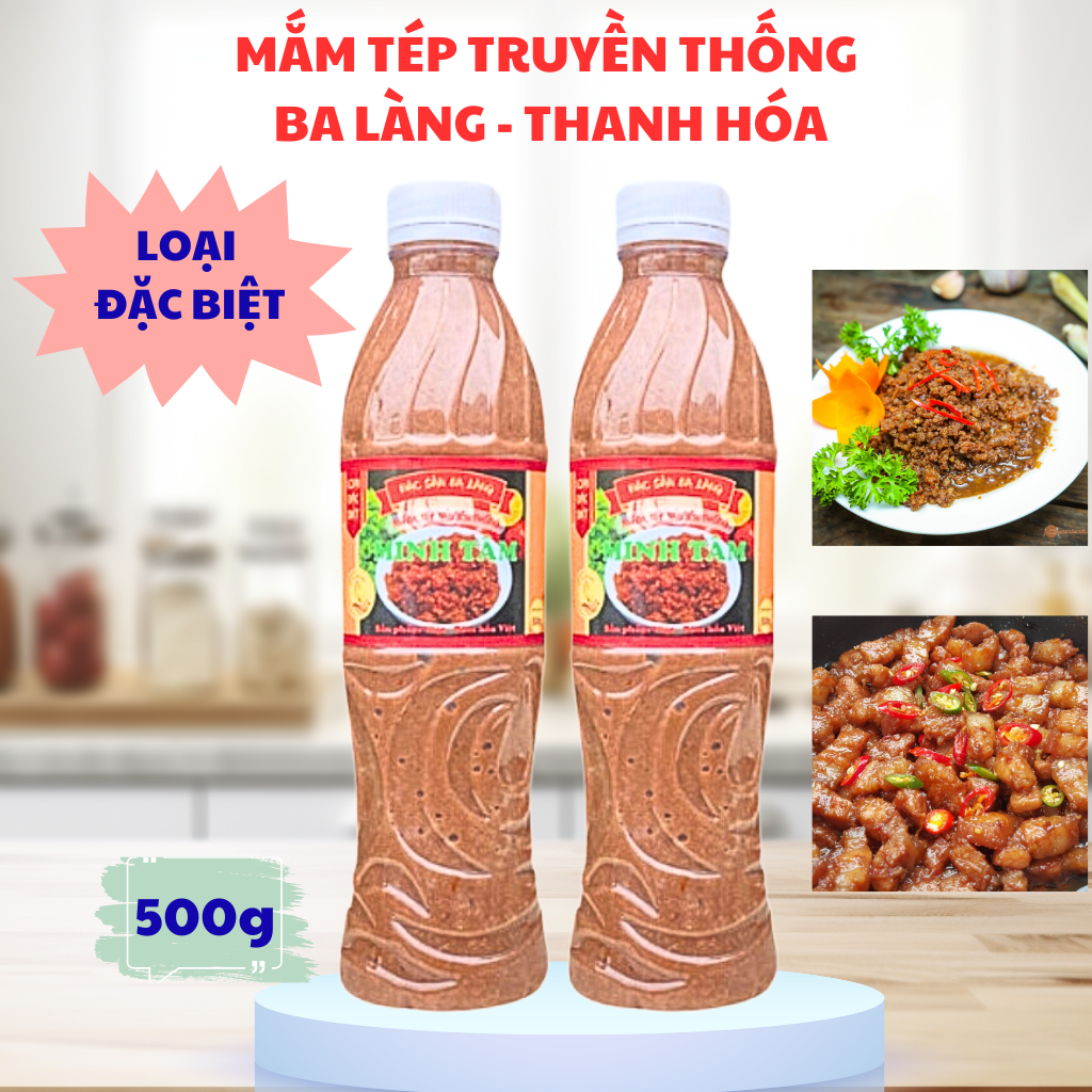 Mắm tép chưng thịt Ba Làng Thanh Hóa - Hương vị truyền thống - Loại 1, Combo 2 chai 500Gram