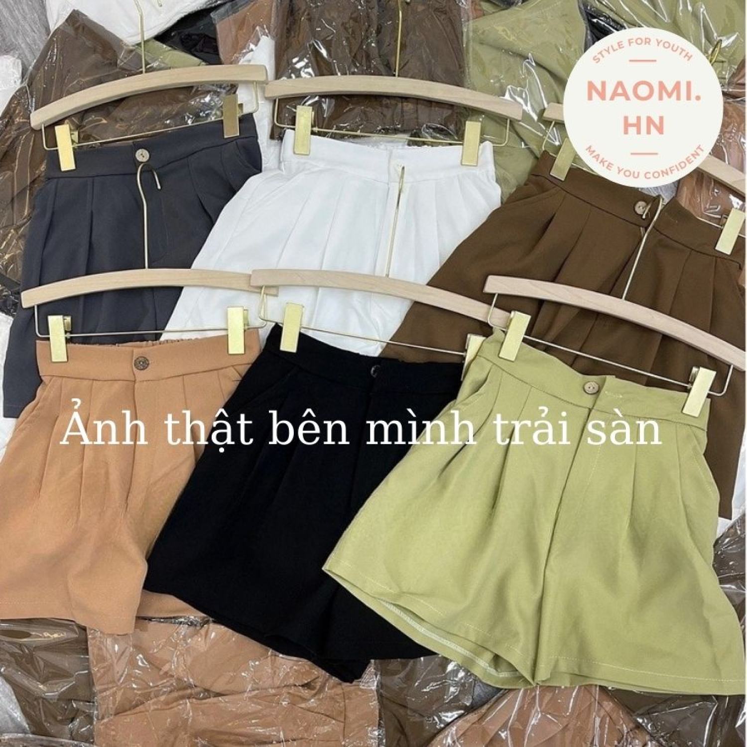 Quần short nữ ống rộng cạp chun 2 size mặc siêu thoải mái nhiều màu HOTHIT. Quần đùi nữ basic form rộng 2 size chất vải