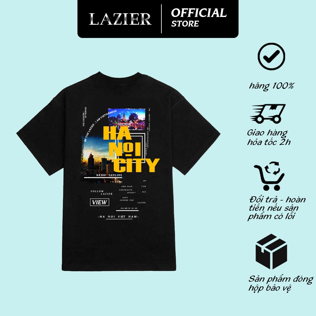 Áo thun oversize brand lazier / signature basic tee / - chất liệu cotton 100% 250gsm