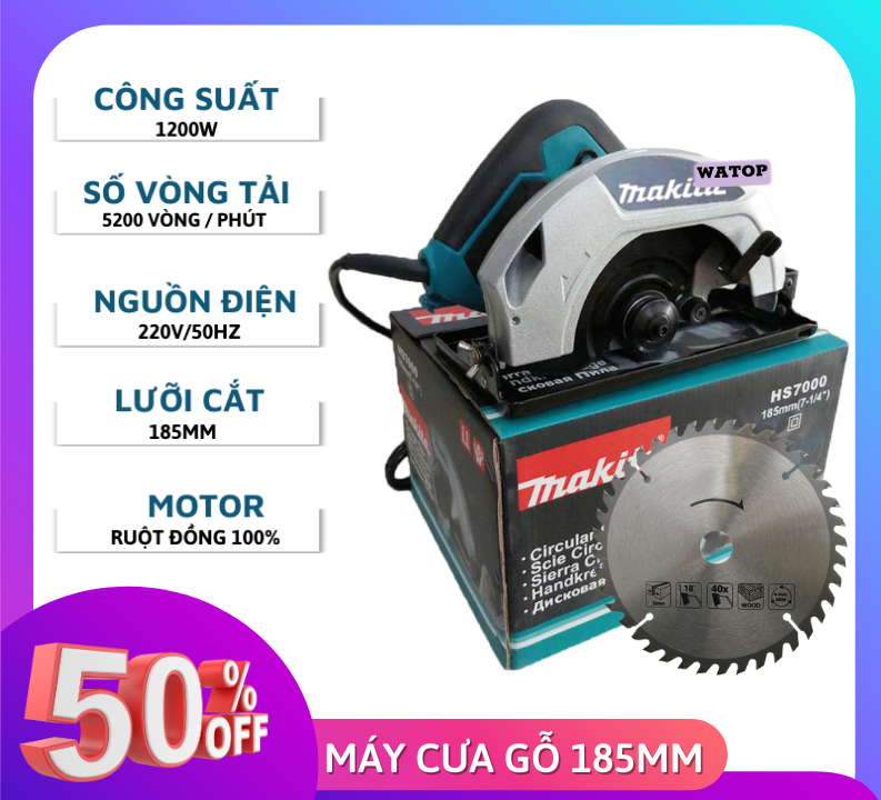 Máy cưa gỗ HS7000 MAKITA máy cưa đĩa Công Suất 1200 W Mạnh Mẽ, Đáp Ứng Nhu Cầu Cưa Nhiều Loại Gố Khác Nhau...