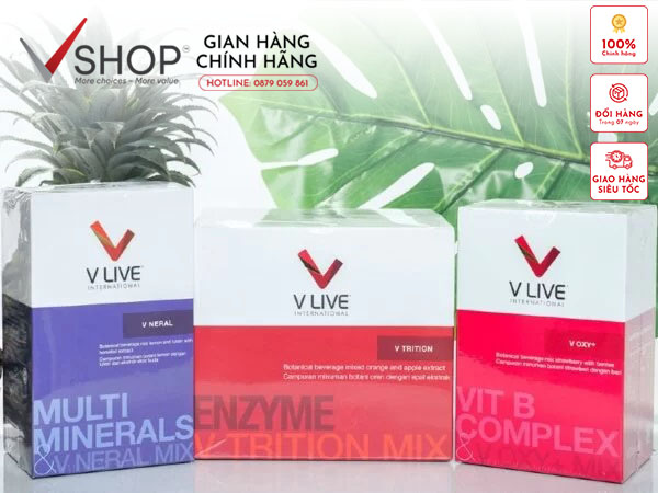 Bộ dùng thử V-Oxy+, V-Trition, V-Neral, Combo 3 thực phẩm dinh dưỡng tế bào, nhập khẩu của Vlive international VN V live