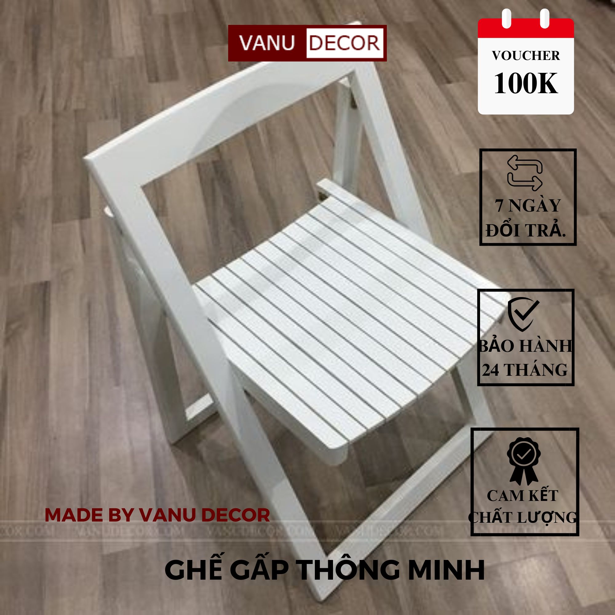 Ghế gấp thông minh, ghế bàn ăn, ghế học, ghế decor ban công tiện lợi hiện đại GA042
