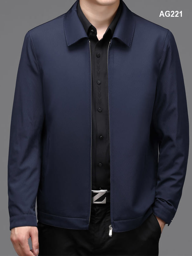 Áo gió nam trung niên ZENTOMAN cao cấp chống nước, 2 lớp giữ nhiệt, gió lì không nhăn siêu nhẹ chống nước xanh than