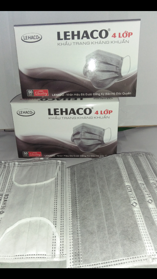 Combo 4 hộp  200 cái khẩu trang 4 lớp LEHACO kháng khuẩn, kháng vi rút,