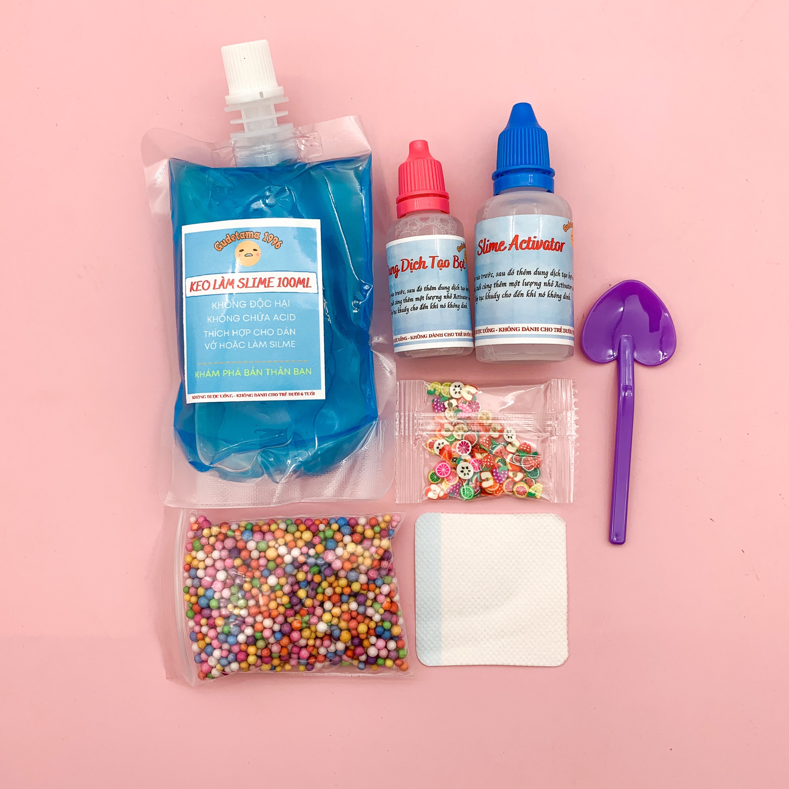 Bộ Kit Làm Slime Cơ Bản Đầy Đủ Và Nhiều Màu Sắc - Bộ Kit Slime Basic BK3