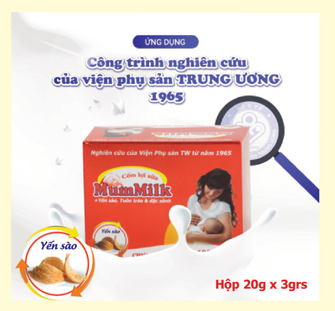 Cốm lợi sữa MumMilk Yến sào. Tuôn trào & Đặc sánh sau 3 ngày sử dụng. Hộp 20 gói x 3g