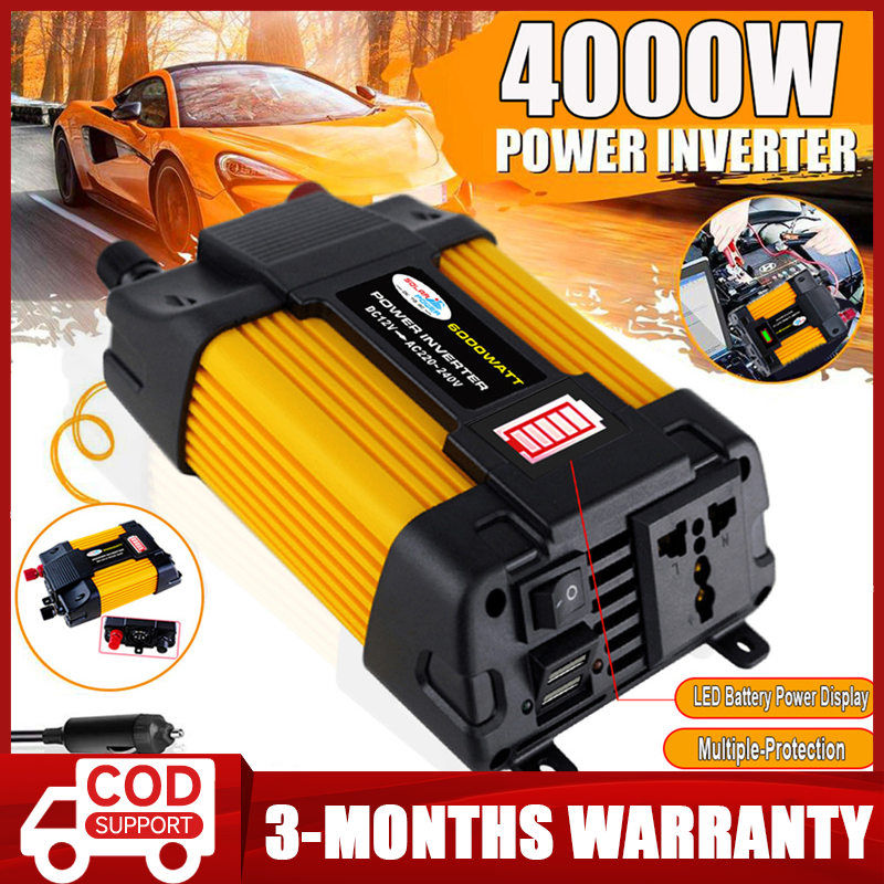 Kích điện 12v 220v 4000w,bộ chuyển đổi điện 12v sang 220v,inverter 12v to 220v,biến điện 12v ra 220v