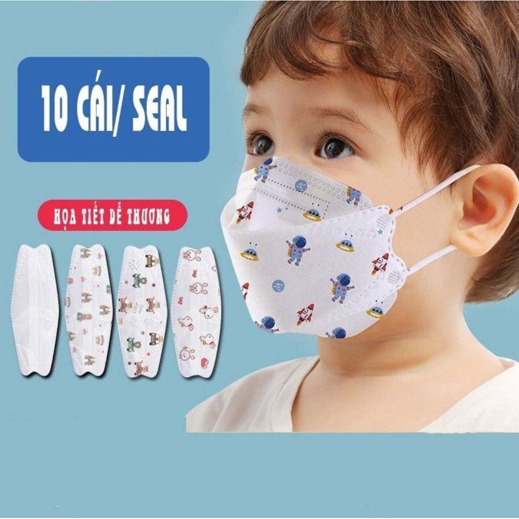 Khẩu trang 4d kháng khuẩn cho bé kf94, khẩu trang trẻ em
