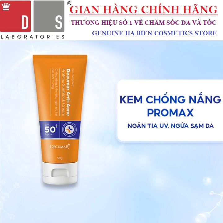 Kem Chống Nắng Ngăn Sạm Nám, Ngừa Thâm Mụn Decumar ProMax Sunblock Cream 50g