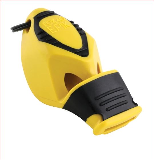 Còi trọng tài cổ điển Fox 40 Còi Pealess nguyên bản theo phong cách Fingergrip Hoàn hảo màu Vàng-SKU-COI40-va