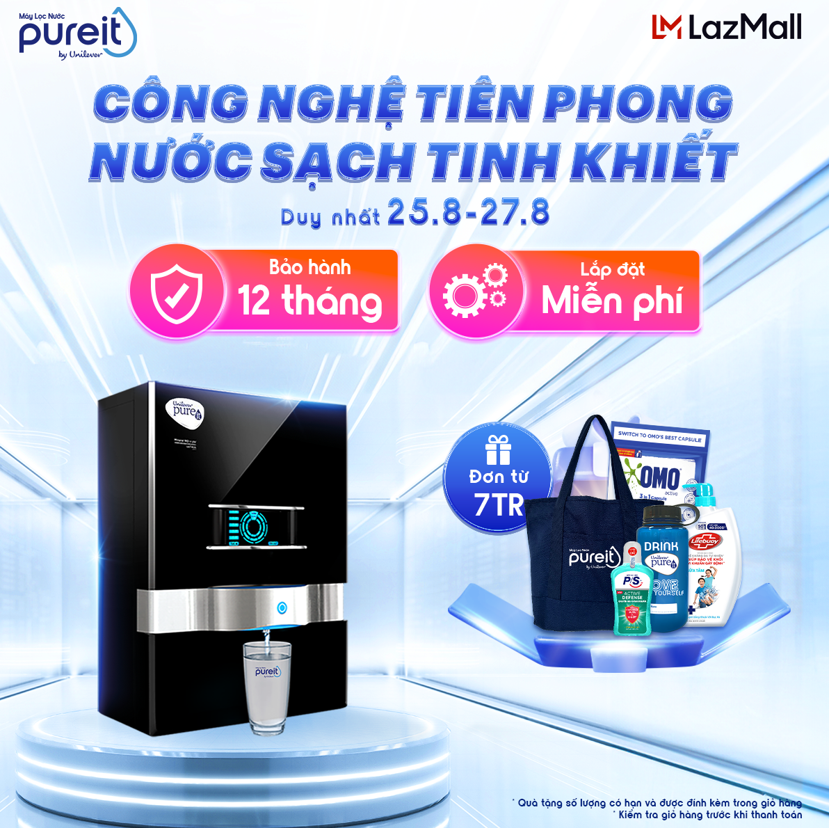 [ QUÀ TẶNG 25.8 - 27.8 | MIỄN PHÍ LẮP ĐẶT | BẢO HÀNH 12 THÁNG ] Máy lọc nước Treo tường/Để bàn Pureit Ultima Black Công nghệ Thẩm Thấu Ngược RO 7 bước lọc bù khoáng, màn hình đo độ tinh khiết nước và cảnh báo thay lõi