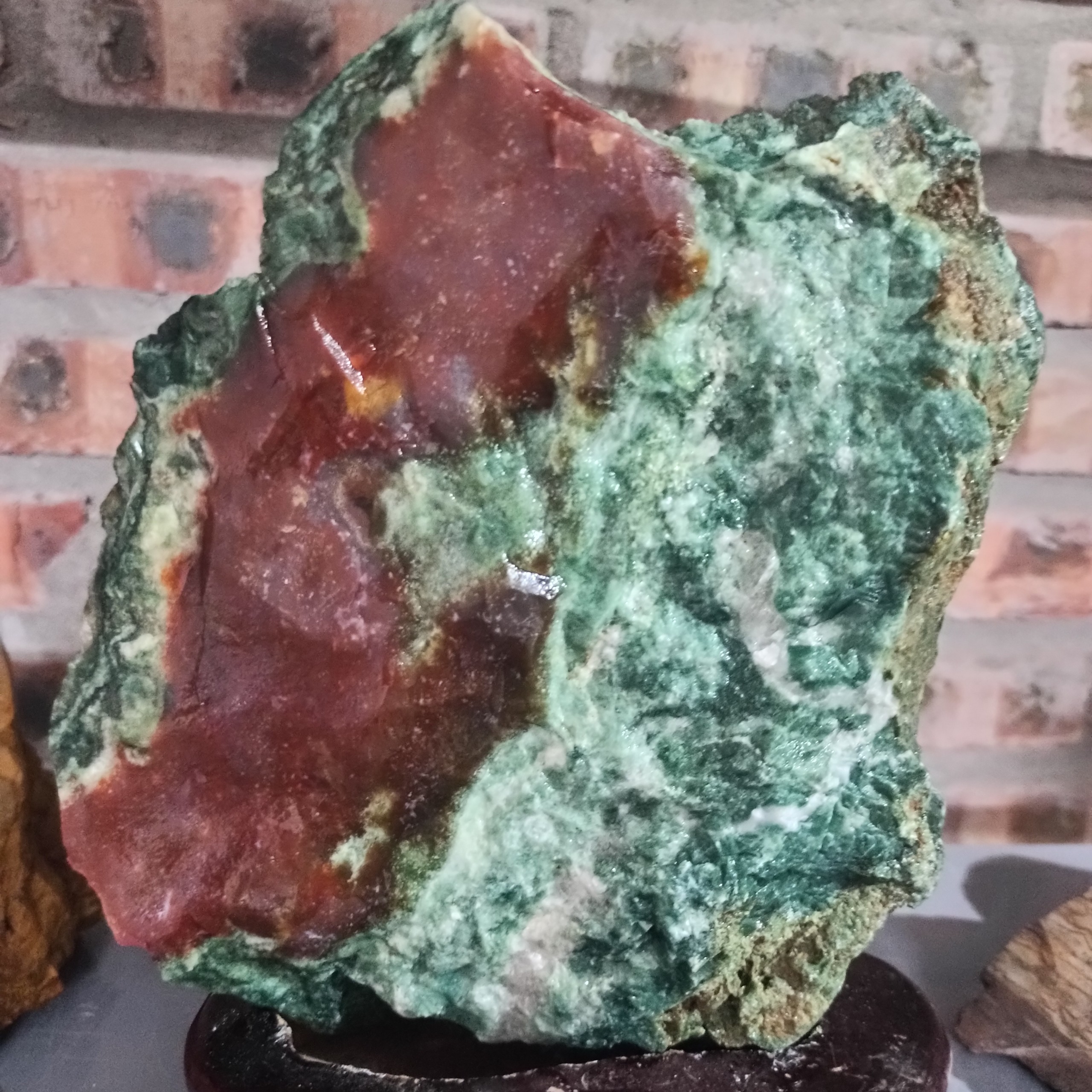 Viên Mã Não Xanh đỏ Red Green Agate