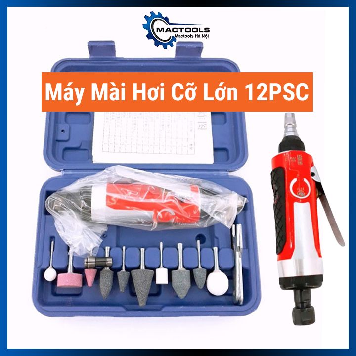 Máy mài hơi mini cầm tay cỡ lớn 12 chi tiết, máy chà mài đánh bóng đa năng chuyên dụng