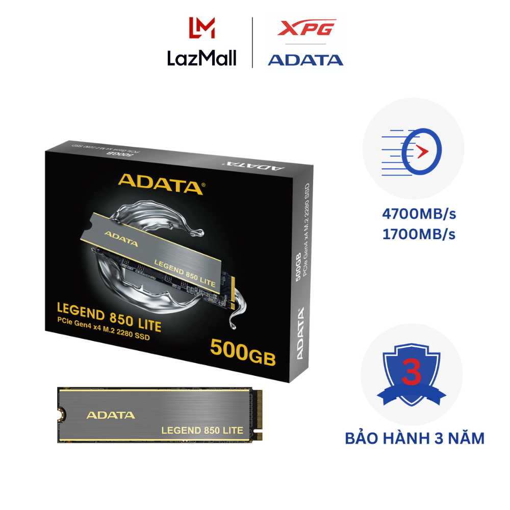 Ổ Cứng SSD ADATA LEGEND 850 LITE PCIe Gen4 x4 M.2 2280 - Hàng chính hãng