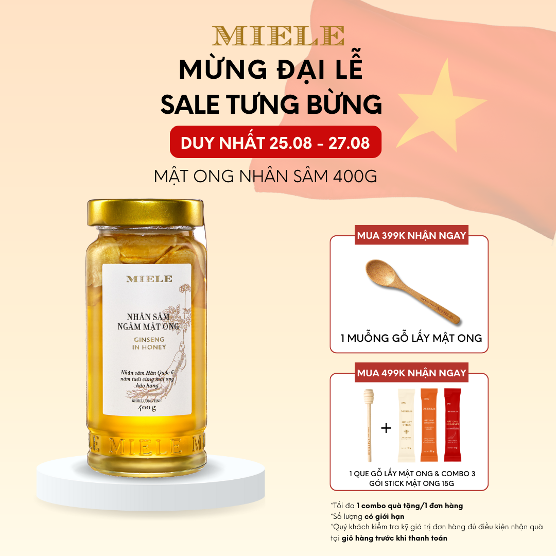 Mật ong nhân sâm miele 250g, 400g