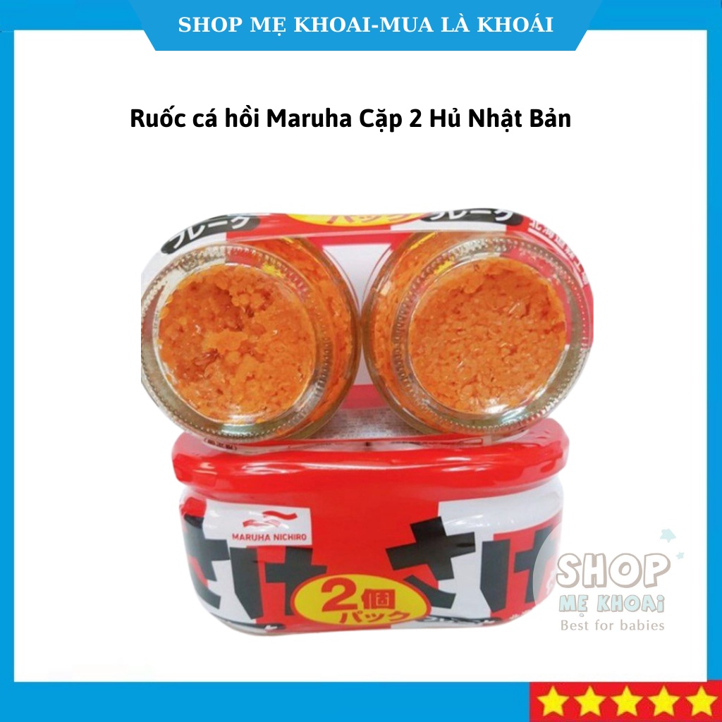 Ruốc cá hồi Maruha Cặp 2 Hủ Nhật Bản cho bé ăn dặm-Khoaibaby