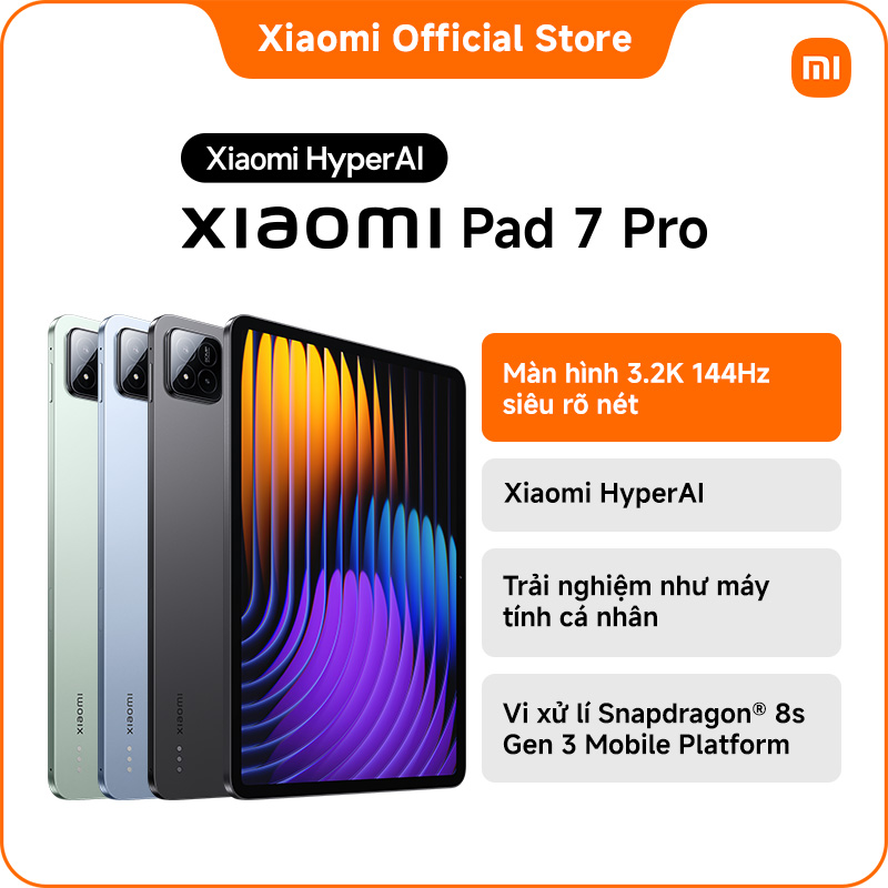 Máy tính bảng Xiaomi Pad 7 Pro (8+256GB | 12+512GB) | Màn hình 3.2K 144Hz siêu rõ nét | HyperAI | Vi