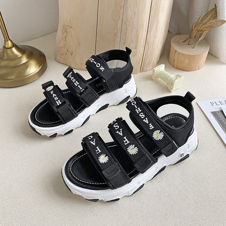 sandal nữ🌼Giay thể  nữ đẹp giá rẻ 🌼Sandal nữ học sinh 3 quai phối hoa cúc