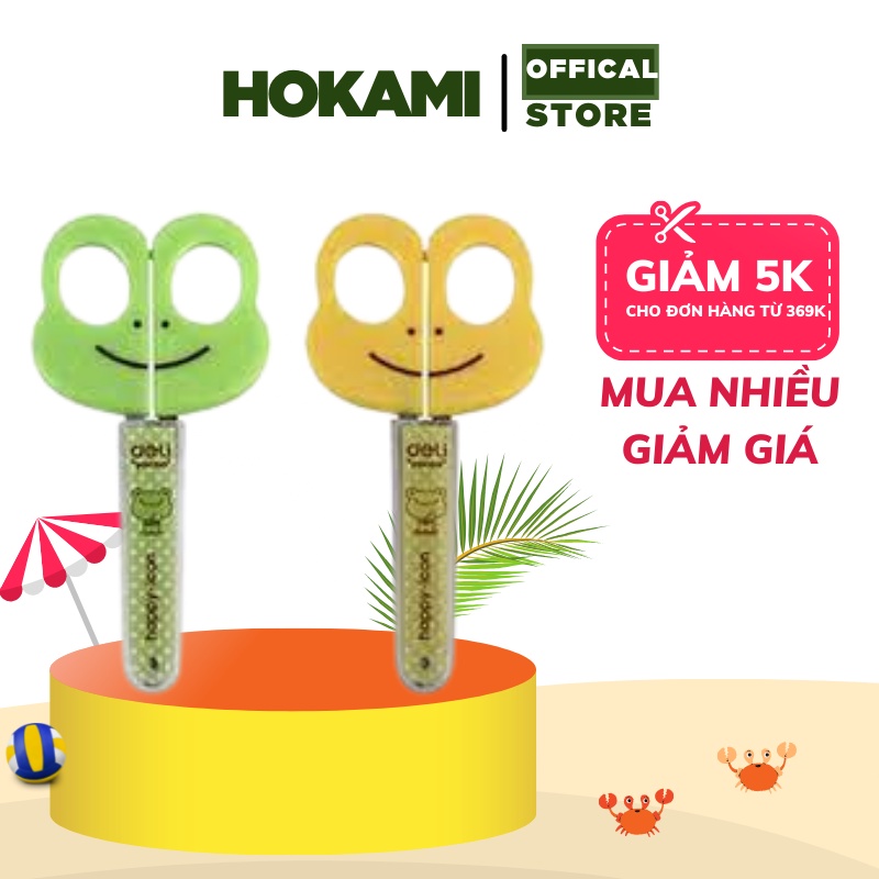 Kéo deli 6031 - dụng cụ cắt giấy học sinh - kéo thủ công - văn phòng phẩm - hokami store