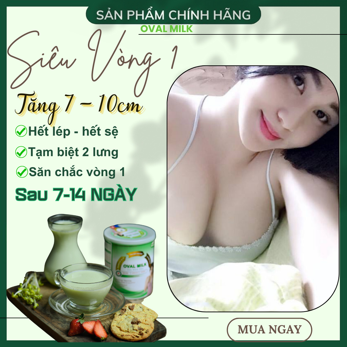  Tăng Vòng 1 Siêu Nhanh   5 - 10 CM   Sữa Oval Milk Nở Ngực Nói Không Với Phẫu Thuật - Tăng Kích Thước Vòng 1 - Tăng size Vòng 1 - To Tròn Săn Chắc - Không Viên Uống Nở Ngực 