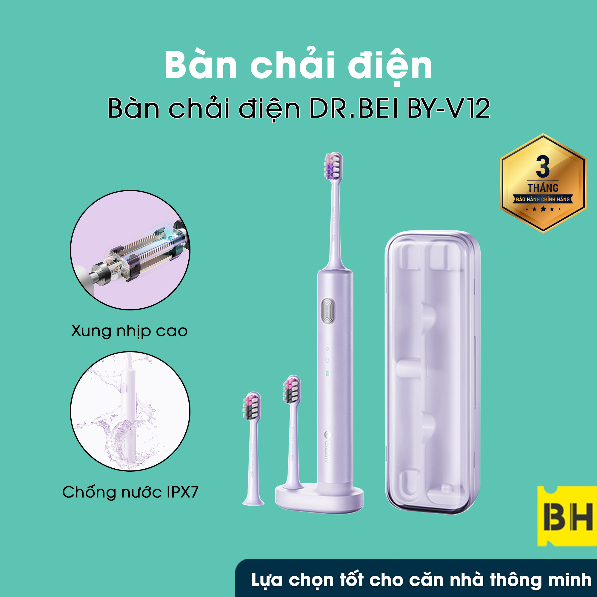 DR.BEI Sonic Electric Toothbrush BY-V12 Purple
