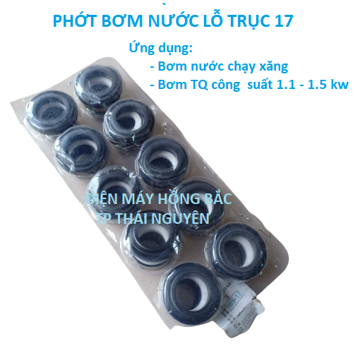 Phớt bơm nước chạy xăng - bơm nước 1.1 -1.5kw - phớt vỉ lỗ trục 17mm