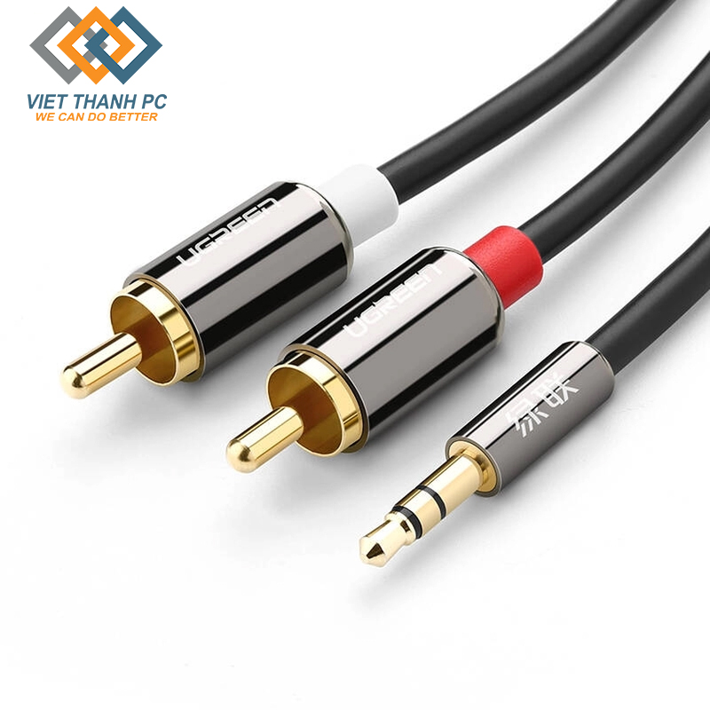 Dây audio - dây loa 3.5mm ra 2 đầu rca hoa sen dài 1.5m ugreen - 10583 - bảo hành 18 tháng