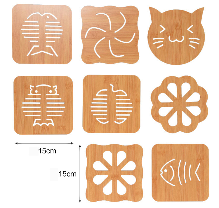 Combo 10 miếng lót nồi bằng gỗ,lót cốc ,bát bàn kính. thuy_store888