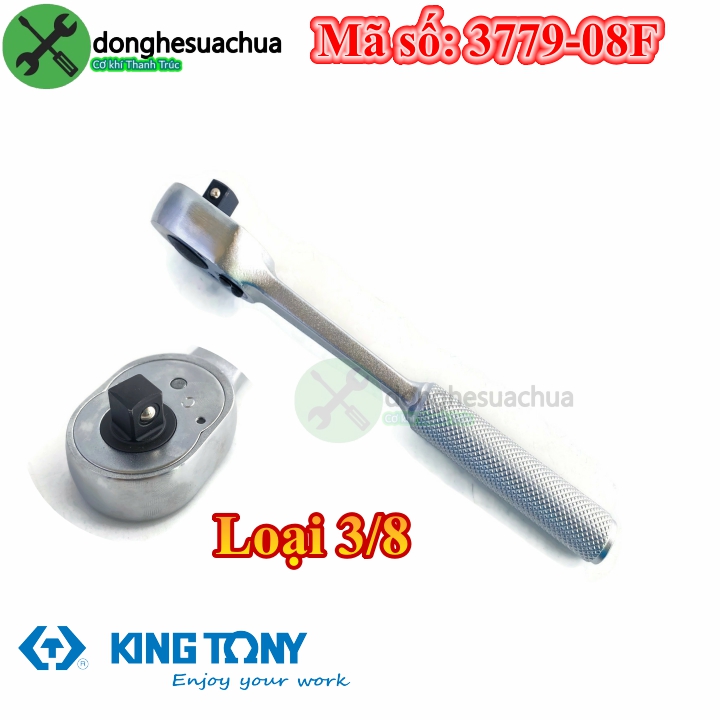 Cần siết tự động 3/8 kingtony 3779-08f cán trắng dài 200mm