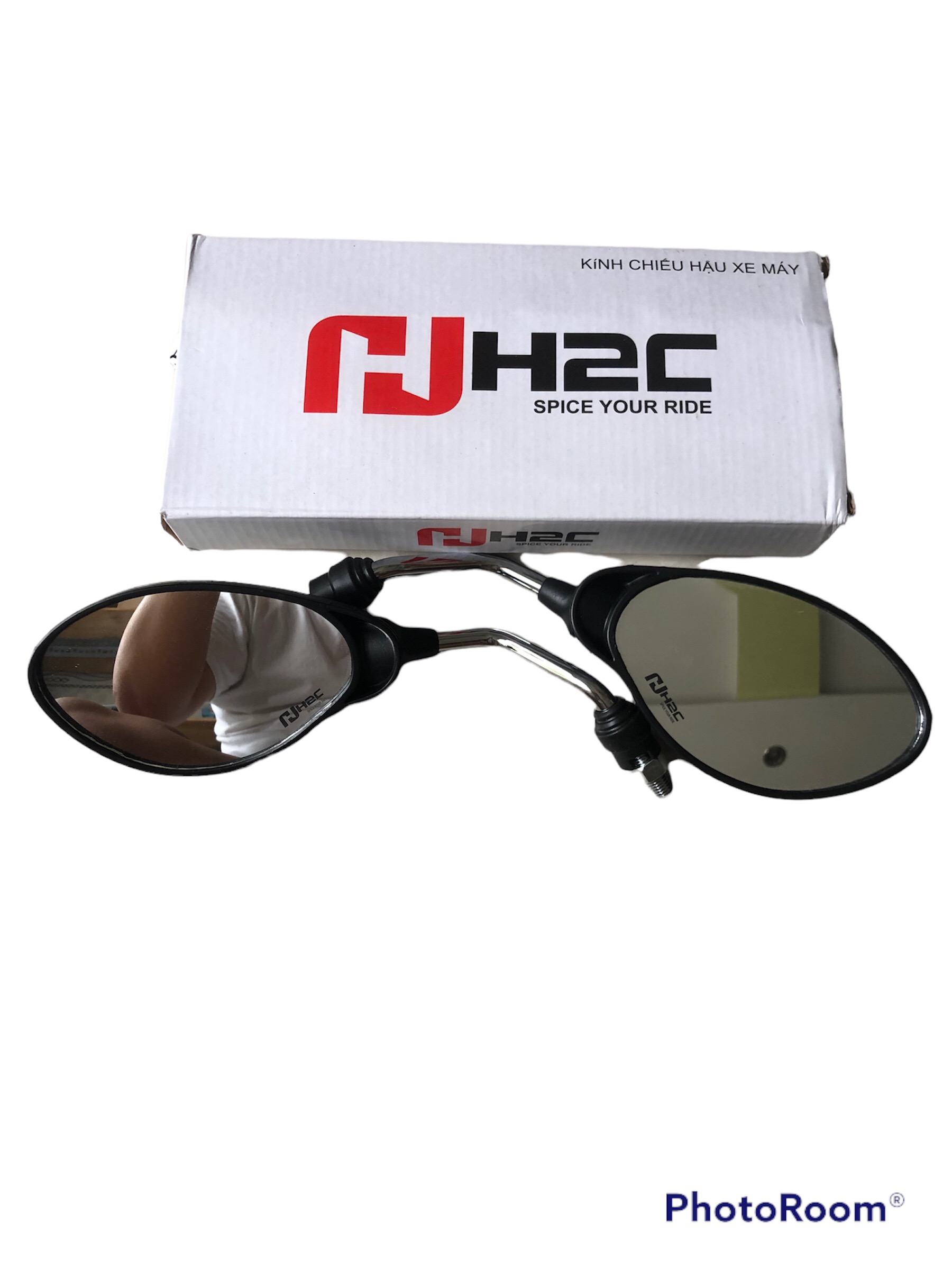 Cặp Kiếng chiếu hậu Yaz H2C chân xi dùng cho xe máy