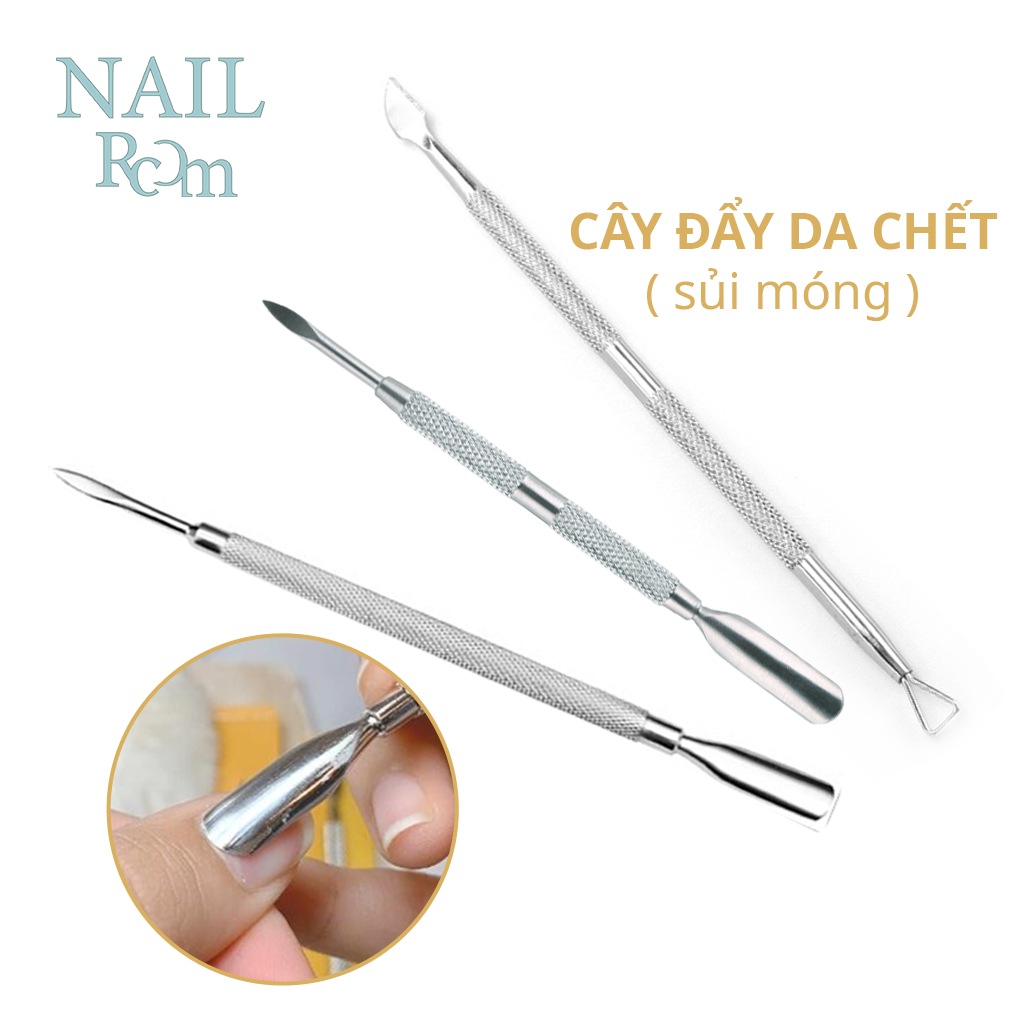 Cây đẩy da chết - Cây cạo sơn gel, lấy khóe móng nail inox 304