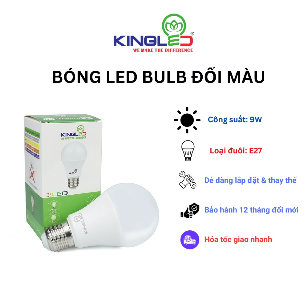 Bóng led đổi màu 3in1 9w điện quang